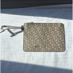 DKNY Logo Pattern Wristlet